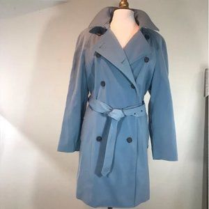 Anne Klein Blue Trench Coat L